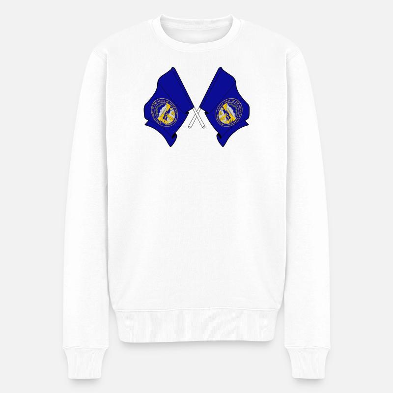 Deux drapeaux ont traversé le Nebraska - Pull Premium bio Homme - blanc