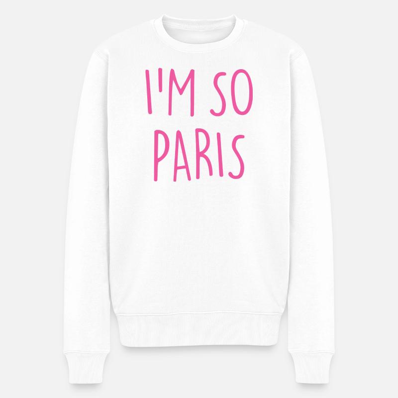 I'M SO PARIS - Männer Premium Bio Pullover - Weiß