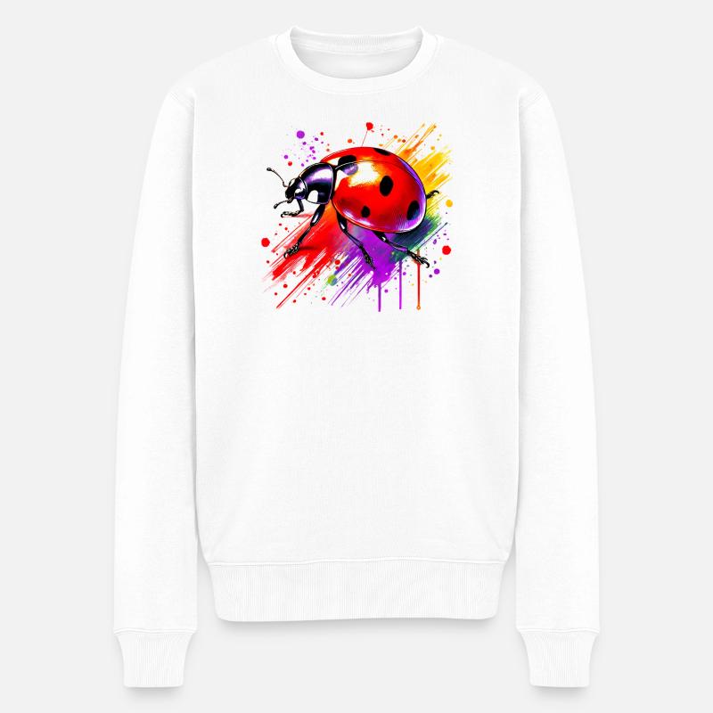 Marienkäfer - Männer Premium Bio Pullover - Weiß