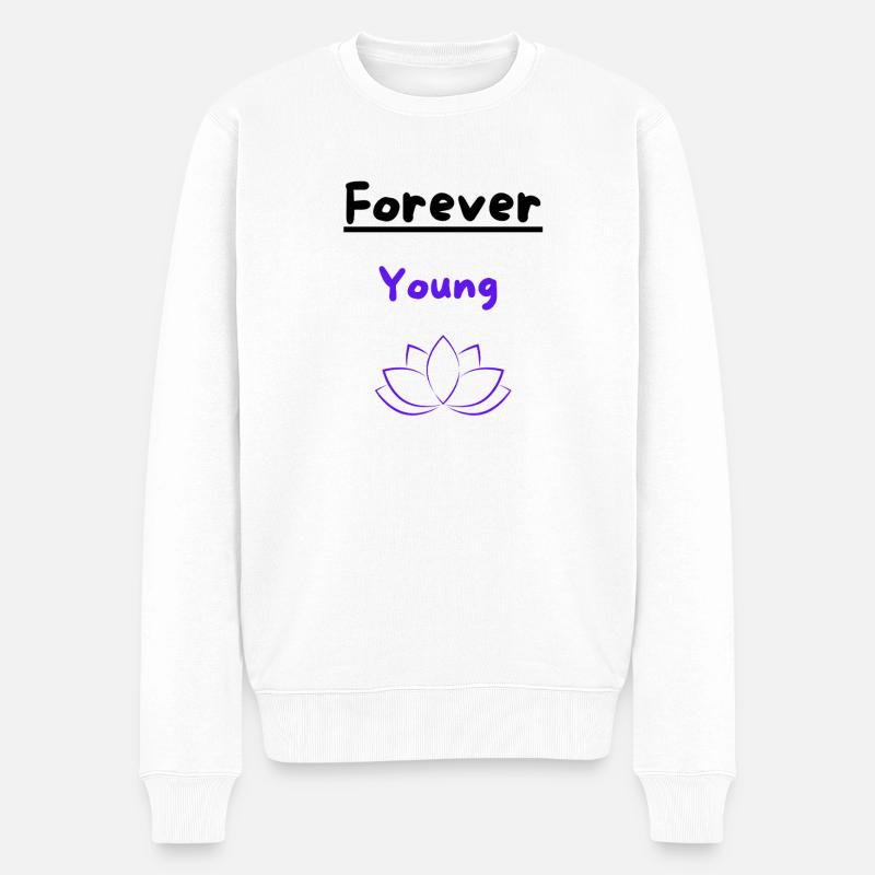 Forever young - Männer Premium Bio Pullover - Weiß