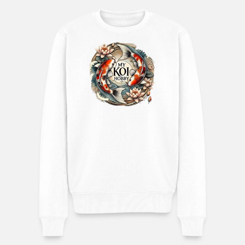 Koi Fisch Design für Handarbeit - Männer Premium Bio Pullover - Weiß