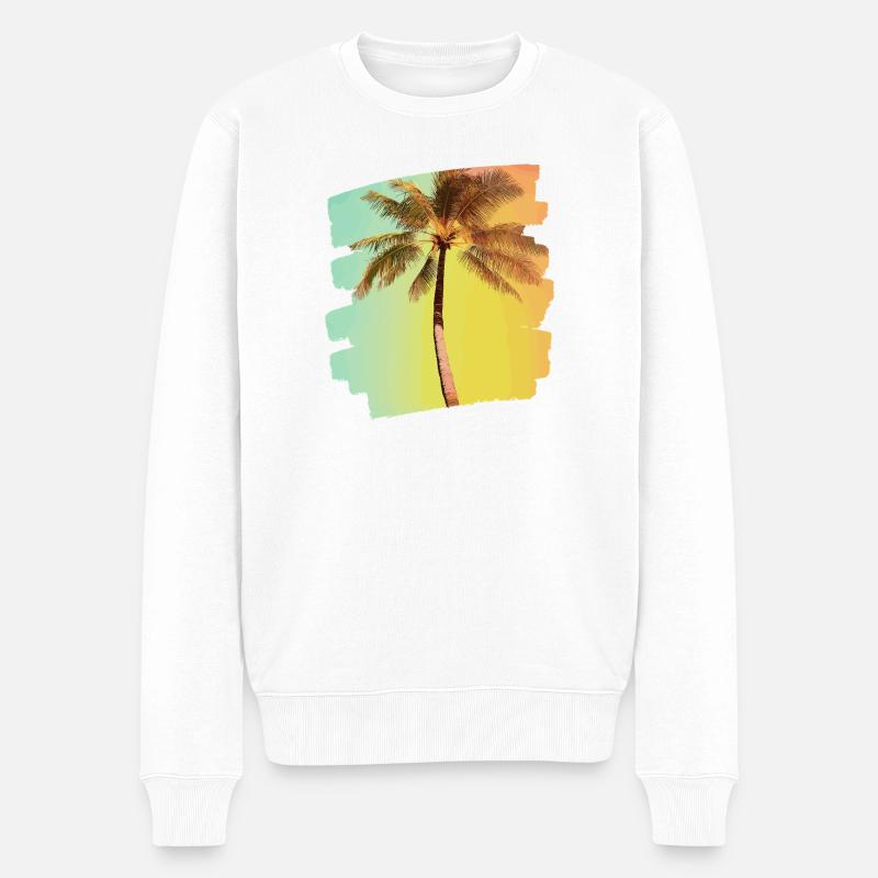 Palme - Männer Premium Bio Pullover - Weiß