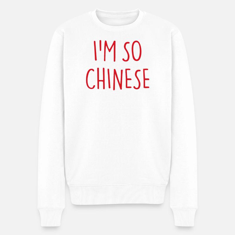 I'M SO CHINESE - Männer Premium Bio Pullover - Weiß