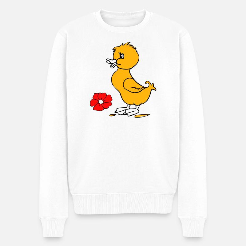 Osterküken Frohe Ostern - Männer Premium Bio Pullover - Weiß