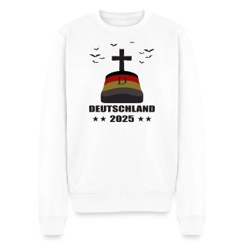 Deutschland Grab 2025 - Männer Premium Bio Pullover - Weiß - Vorne - Thijin (182cm)