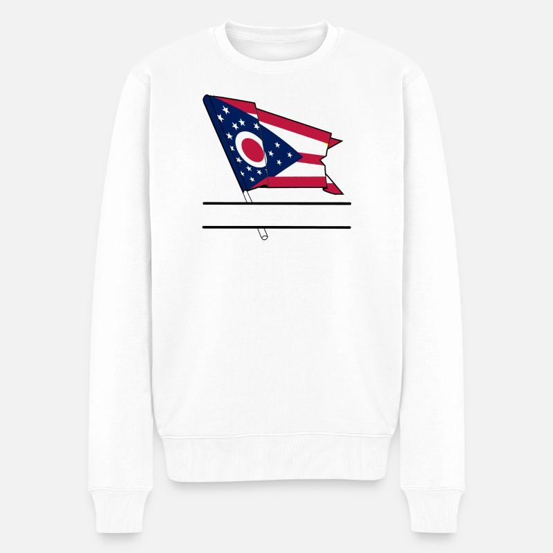 Bannière de texte Flag Ohio - Pull Premium bio Homme - blanc
