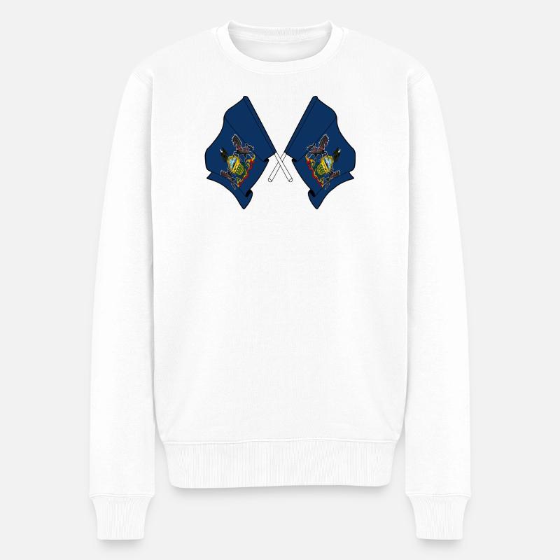 Deux drapeaux ont traversé la Pennsylvanie - Pull Premium bio Homme - blanc