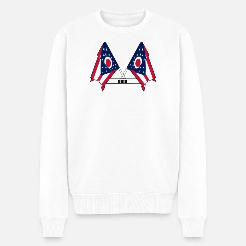 texte des drapeaux wee OHIO - Pull Premium bio Homme - blanc