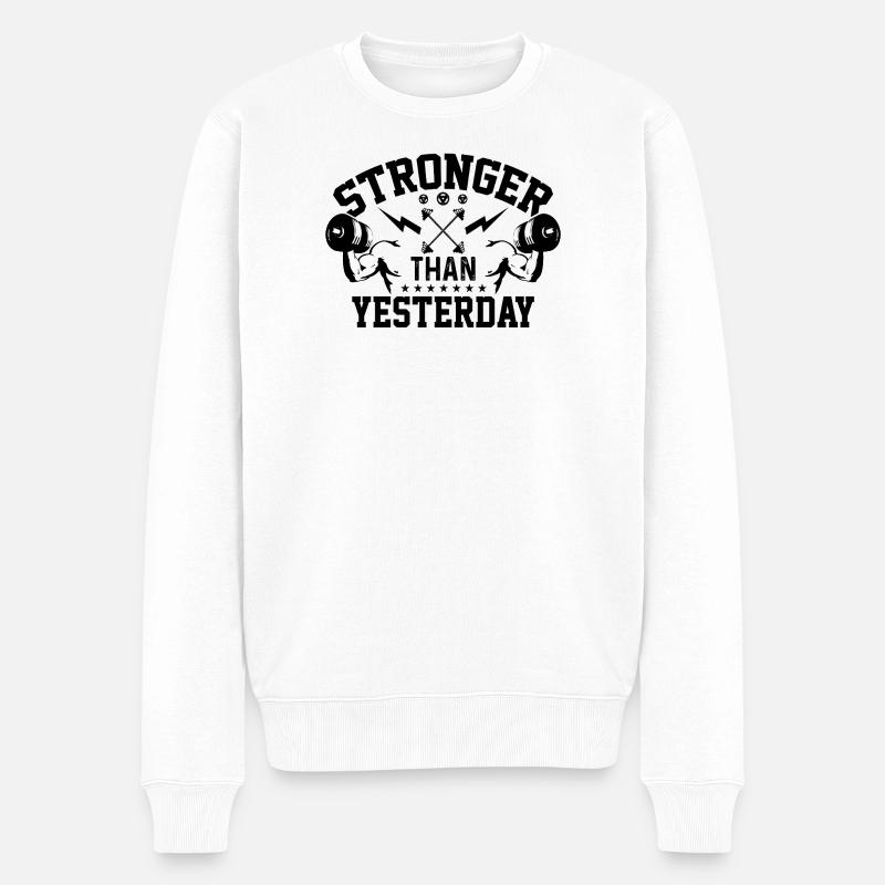 Plus fort qu’hier - Pull Premium bio Homme - blanc