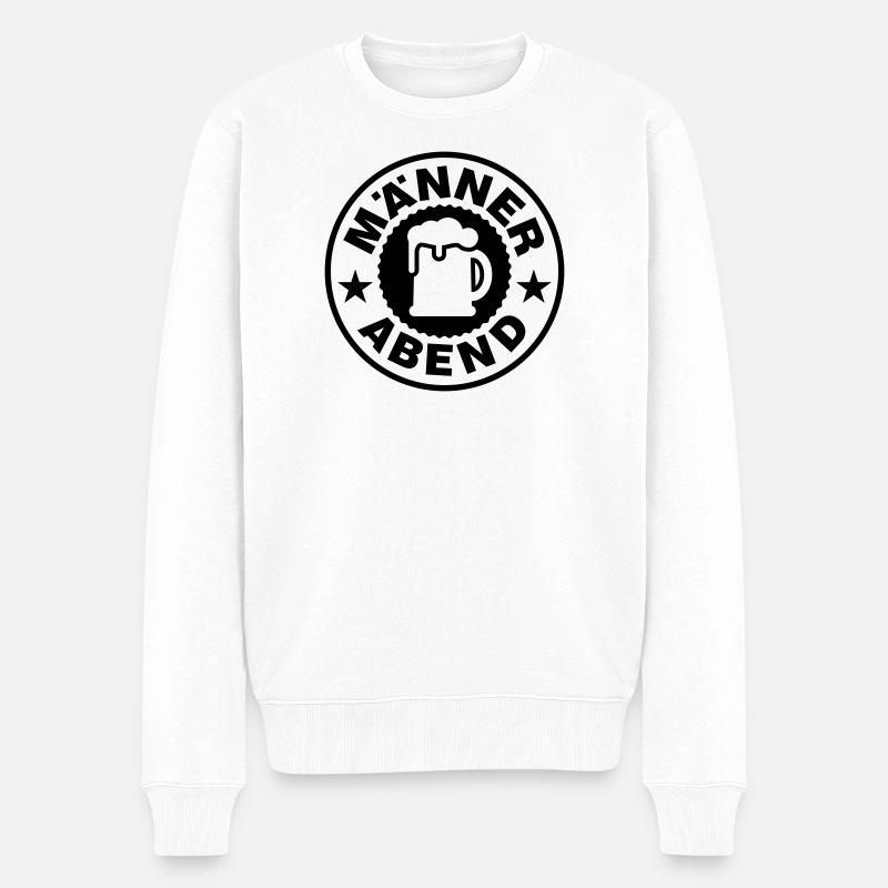 Männer Abend Bier - Männer Premium Bio Pullover - Weiß