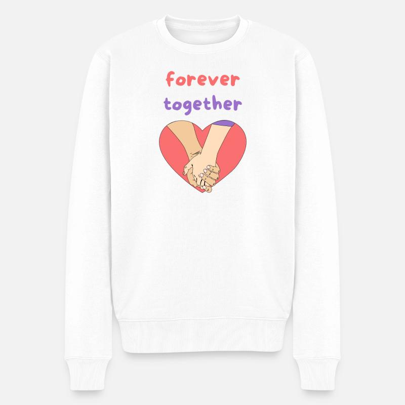 forever together - Männer Premium Bio Pullover - Weiß