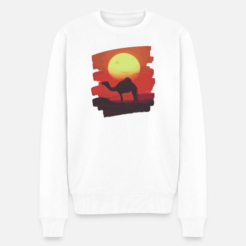 Kamel - Männer Premium Bio Pullover - Weiß