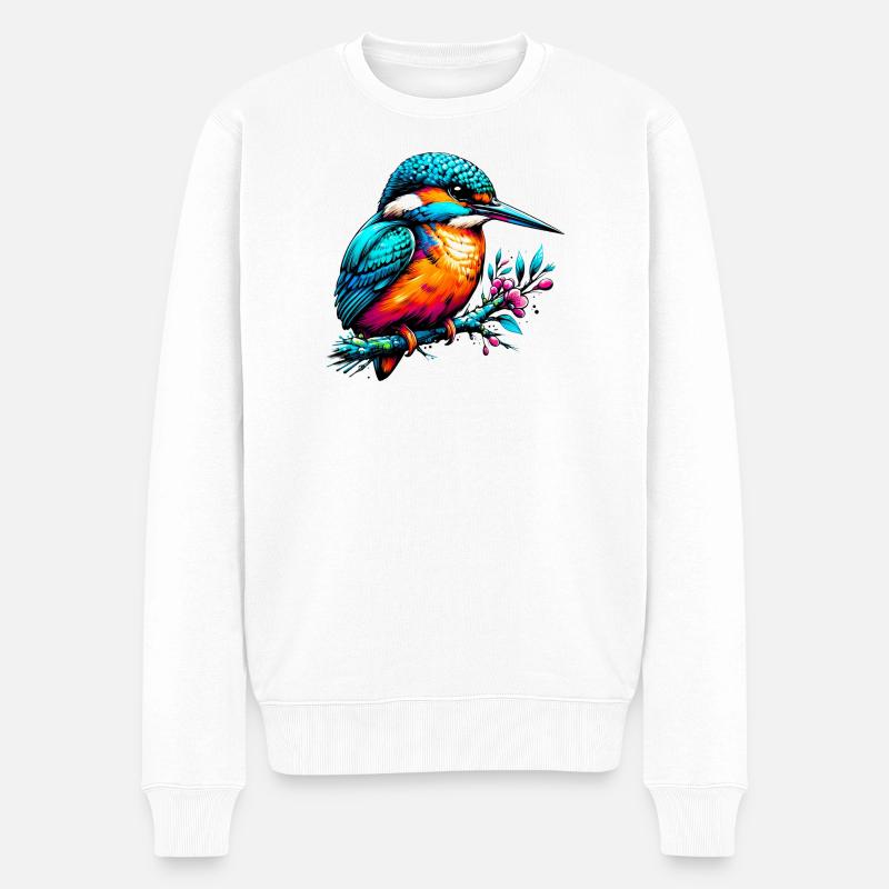 Eisvogel - Männer Premium Bio Pullover - Weiß