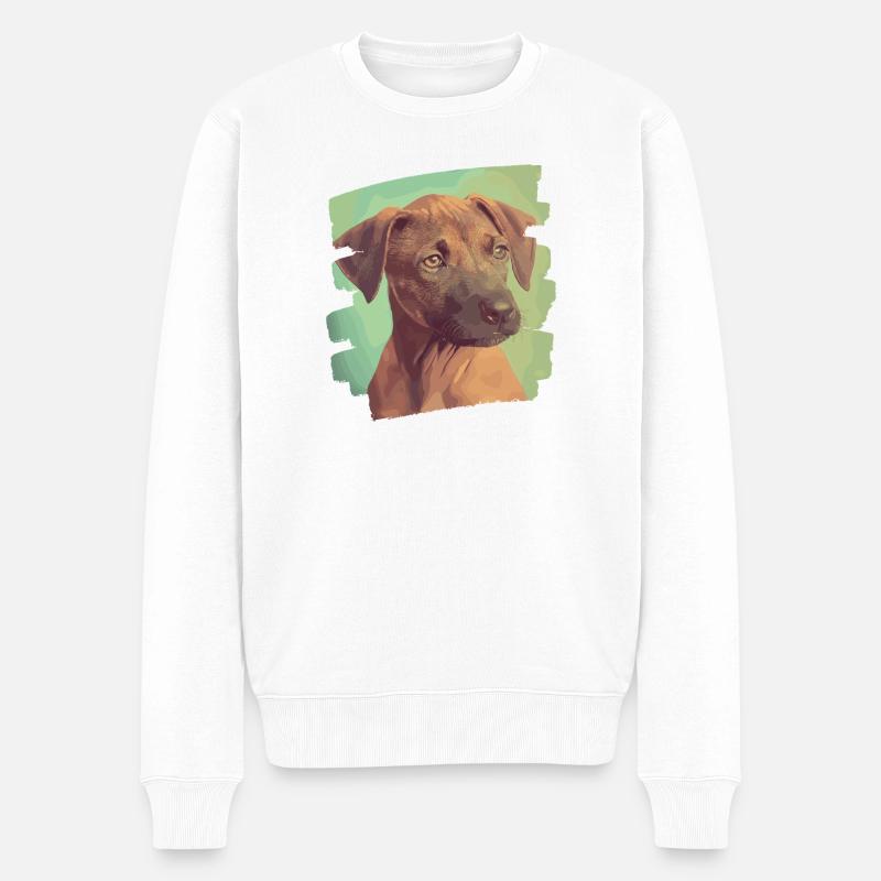 Rhodesian Ridgeback - Männer Premium Bio Pullover - Weiß