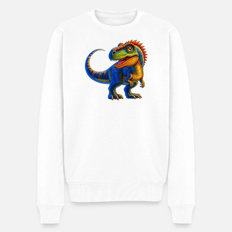 Dinosaurier - Männer Premium Bio Pullover - Weiß