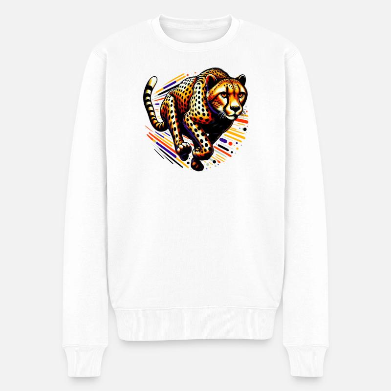 Gepard - Männer Premium Bio Pullover - Weiß