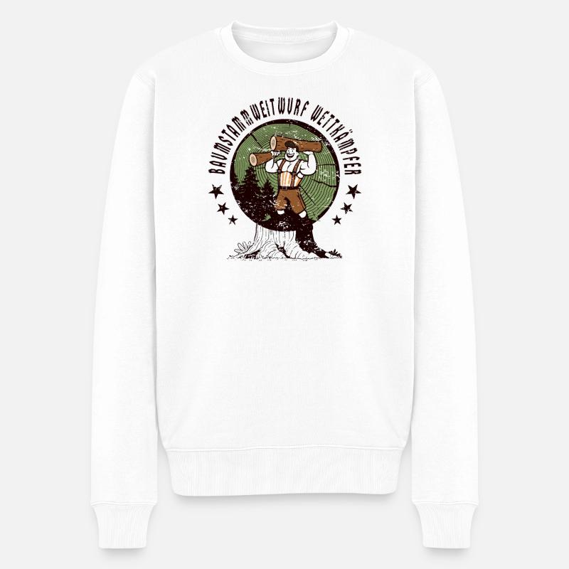 Compétiteurs de lancer de tronc d’arbre - Pull Premium bio Homme - blanc