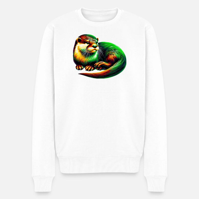 Otter - Männer Premium Bio Pullover - Weiß