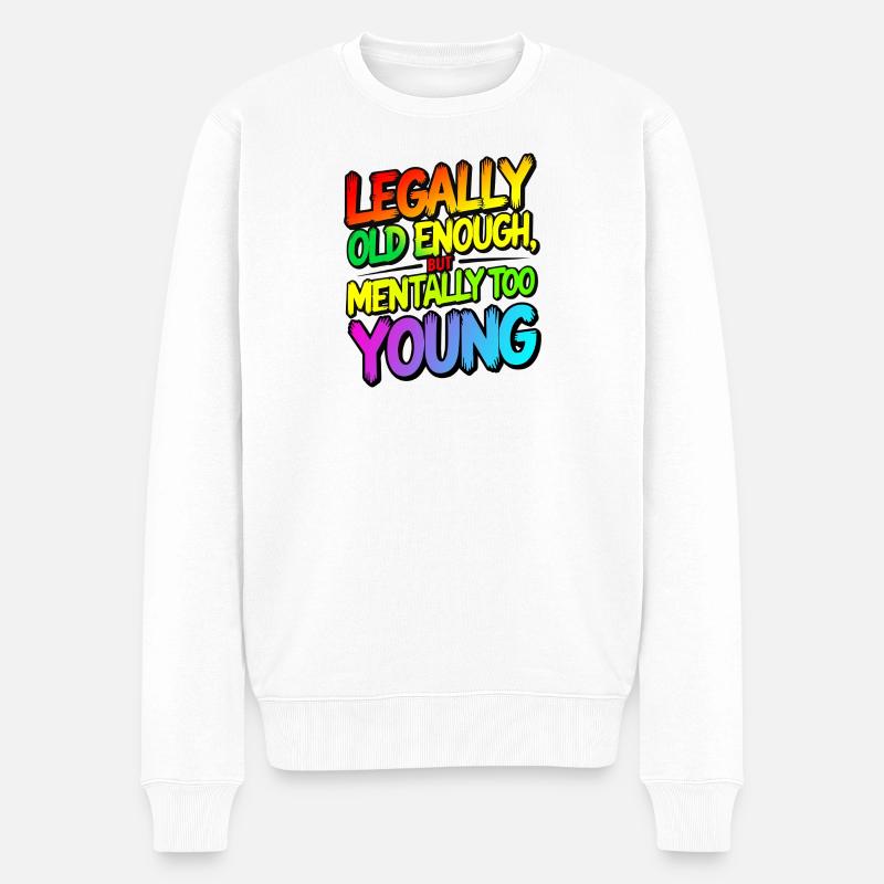 Legally old enough - Männer Premium Bio Pullover - Weiß