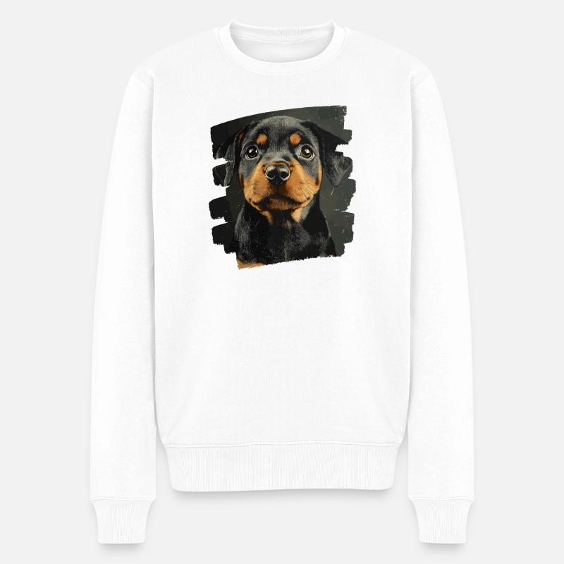 Rottweiler - Männer Premium Bio Pullover - Weiß
