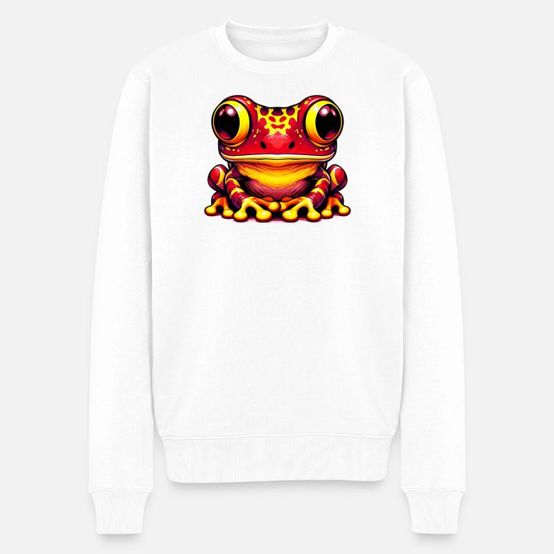 Frosch - Männer Premium Bio Pullover - Weiß