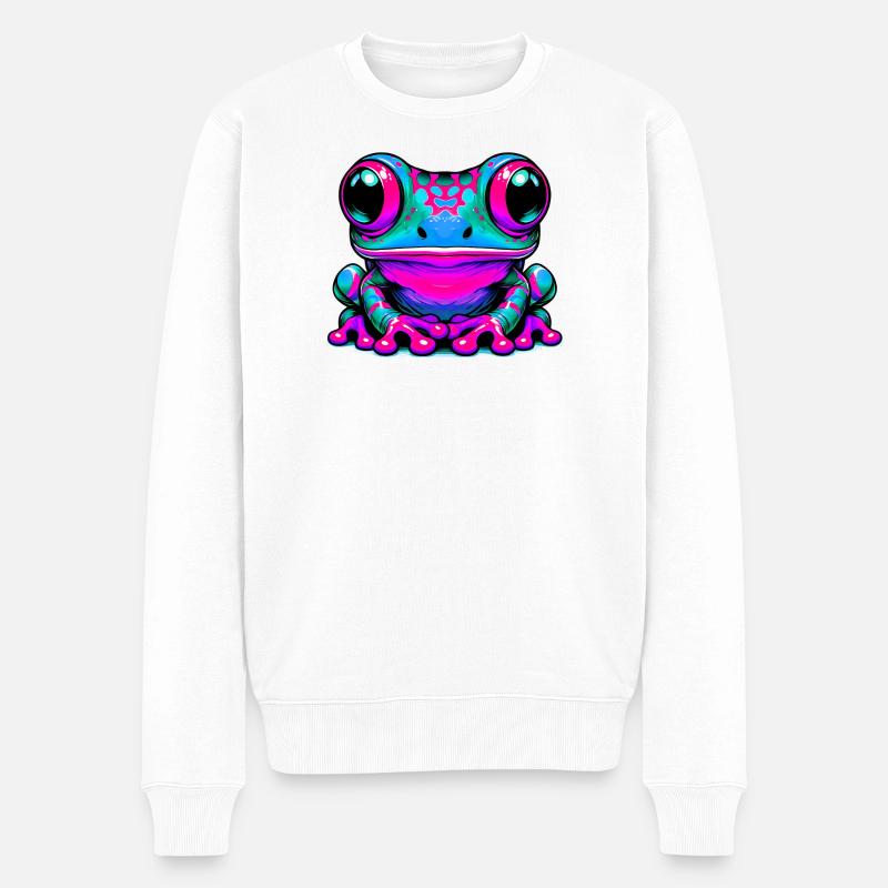 Frosch - Männer Premium Bio Pullover - Weiß