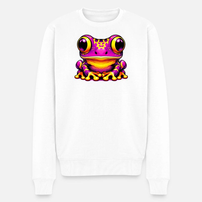 Frosch - Männer Premium Bio Pullover - Weiß