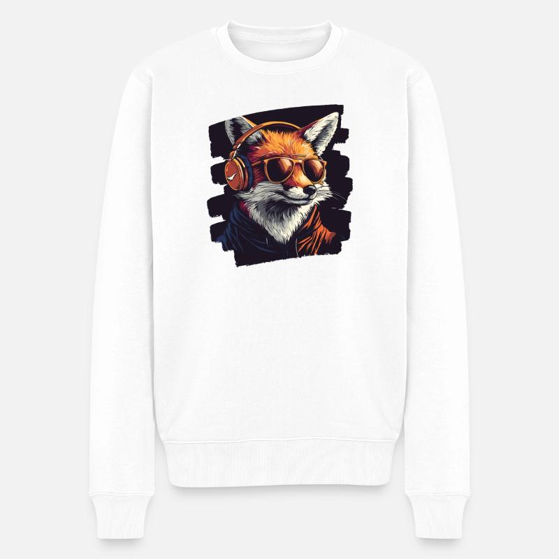 Fuchs - Männer Premium Bio Pullover - Weiß