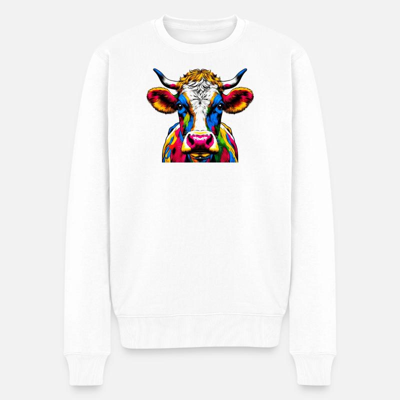 Vache - Pull Premium bio Homme - blanc