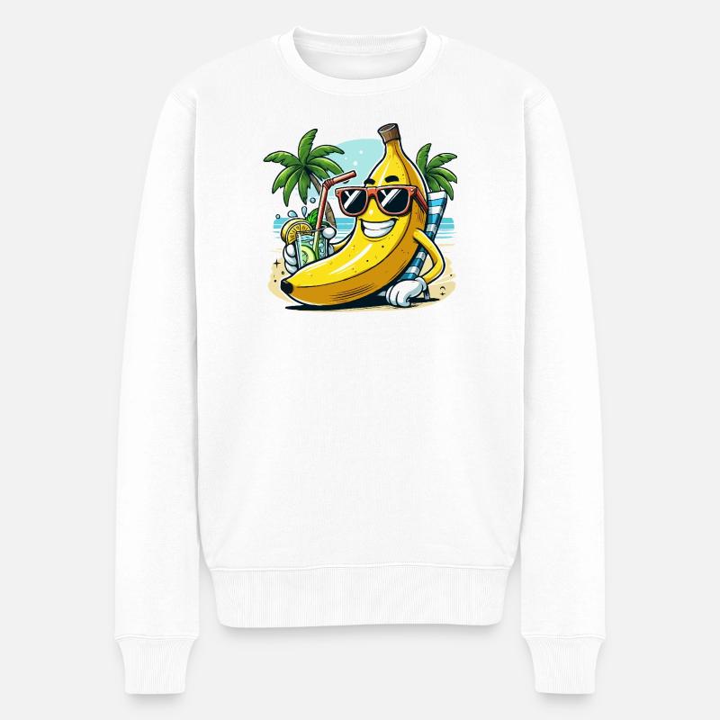 Entspannte Banane - Männer Premium Bio Pullover - Weiß