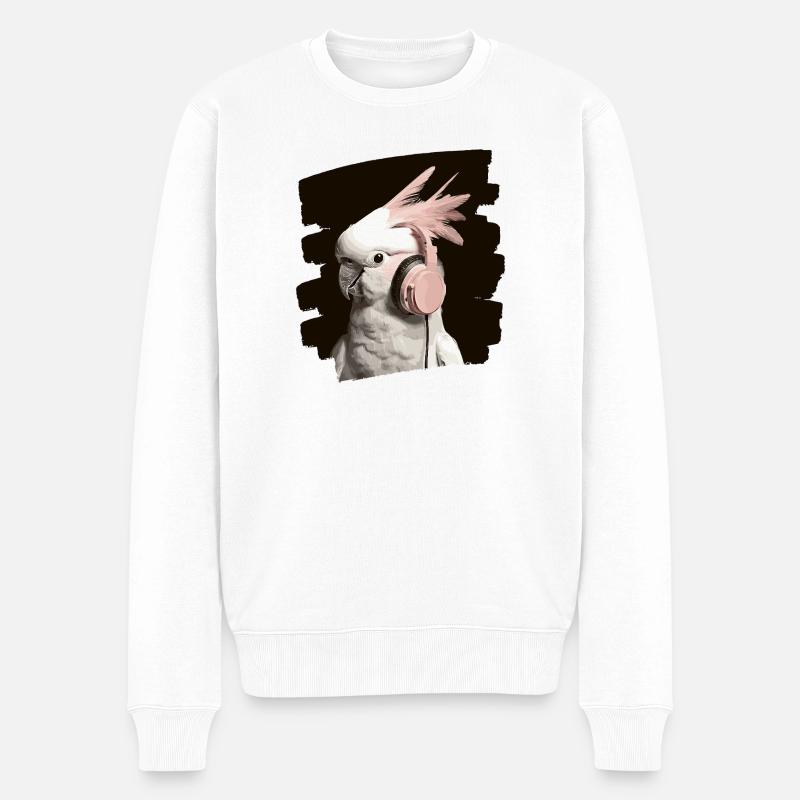 Kakadu - Männer Premium Bio Pullover - Weiß