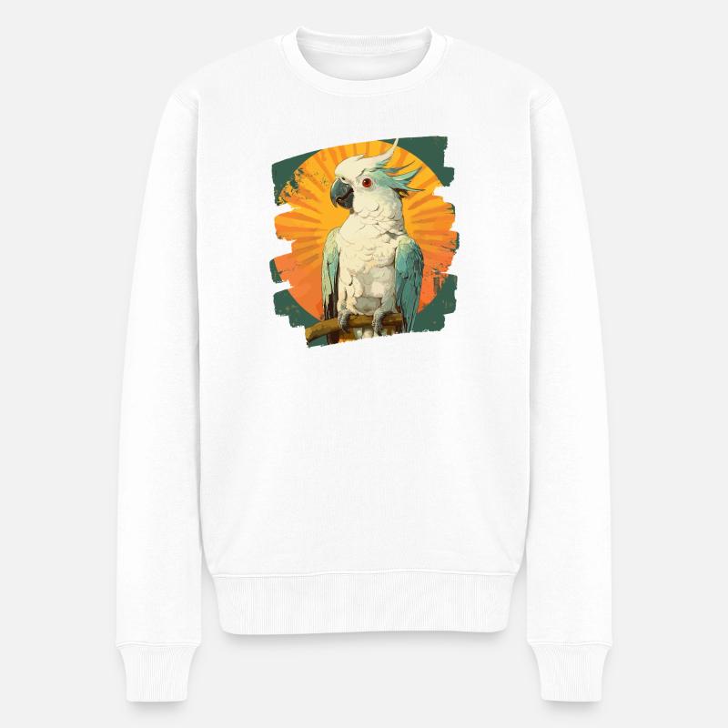 Kakadu - Männer Premium Bio Pullover - Weiß