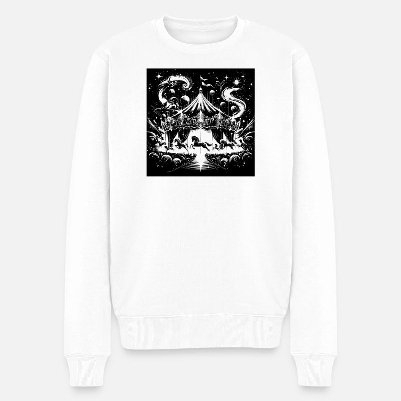 Zirkus Abstrakter Farbverlauf  - Männer Premium Bio Pullover - Weiß