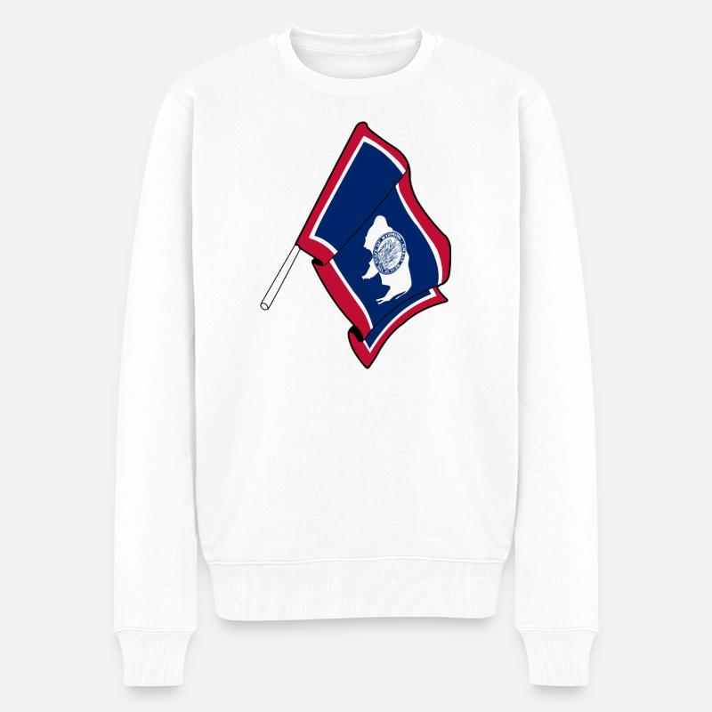 Drapeau du Wyoming - Pull Premium bio Homme - blanc