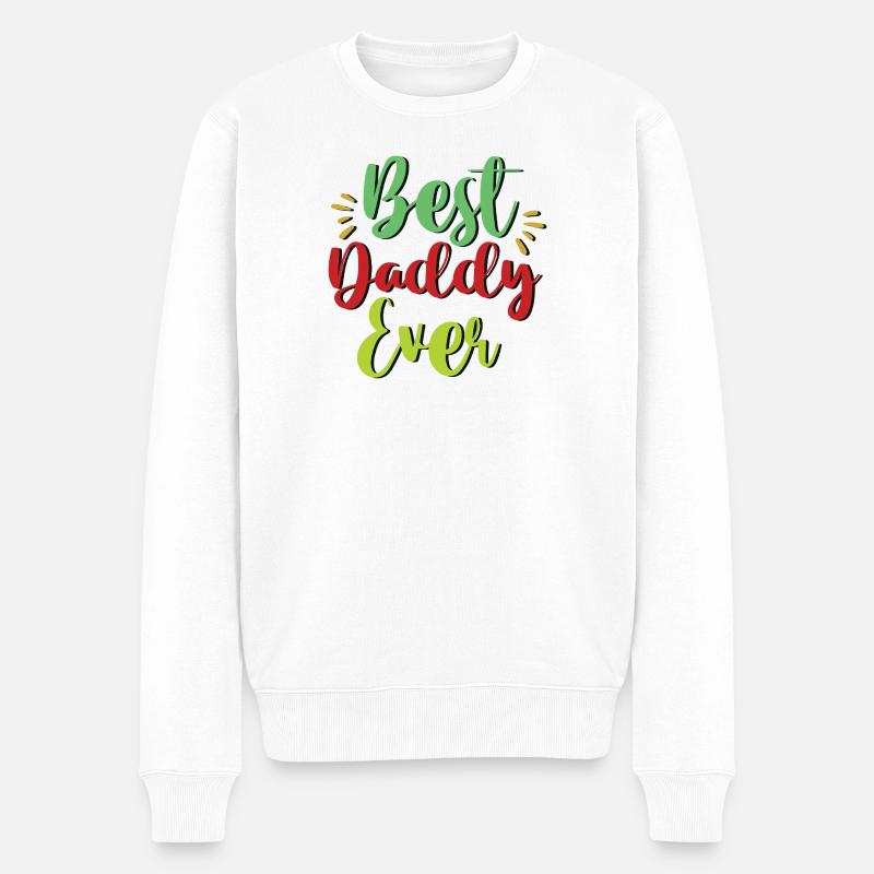 Best Daddy Ever - Männer Premium Bio Pullover - Weiß