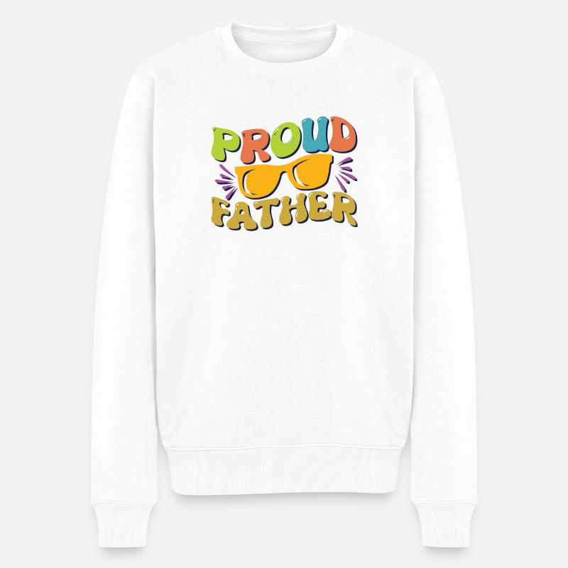Stolzer Vater - Männer Premium Bio Pullover - Weiß