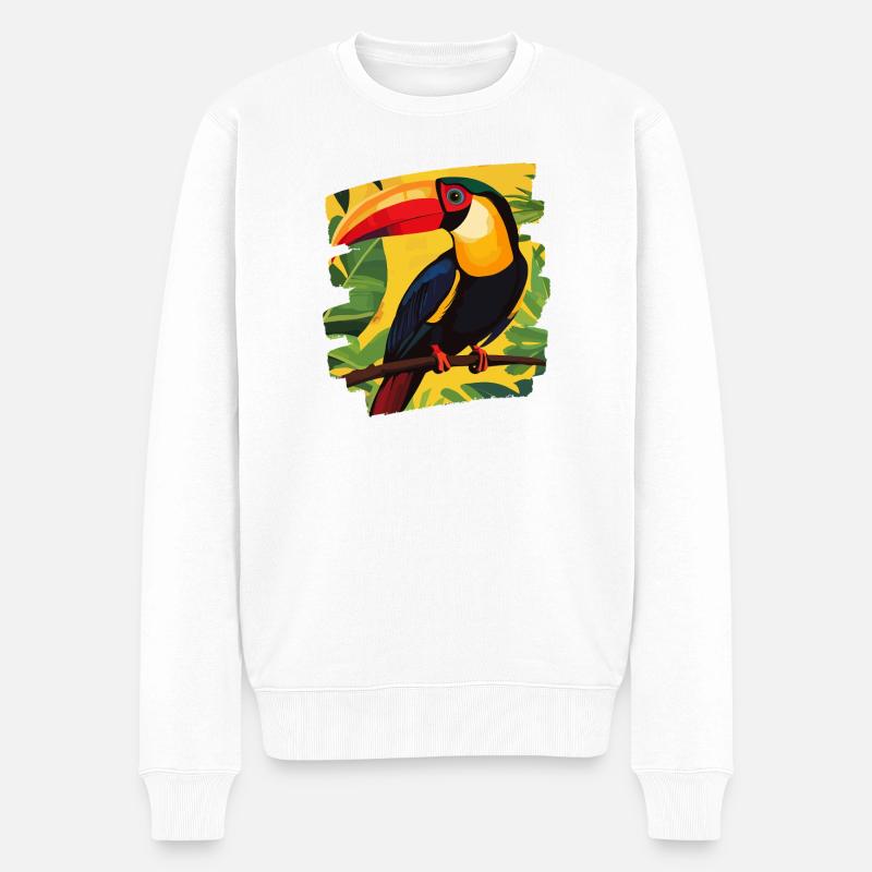 Tukan - Männer Premium Bio Pullover - Weiß
