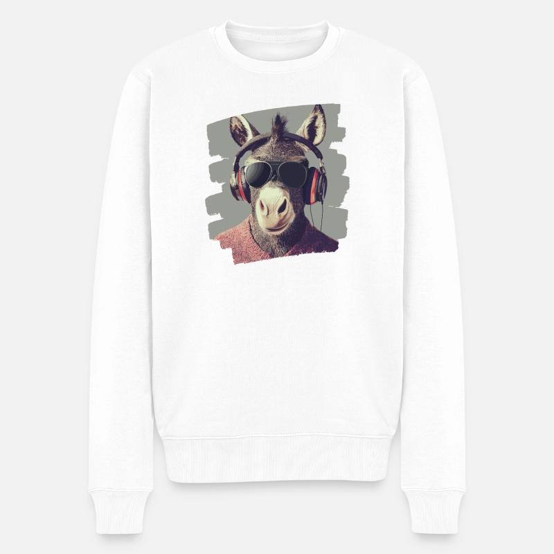 Esel - Männer Premium Bio Pullover - Weiß