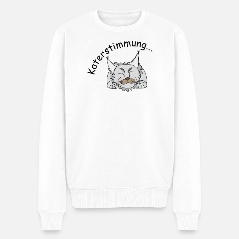 Katerstimmung - Männer Premium Bio Pullover - Weiß