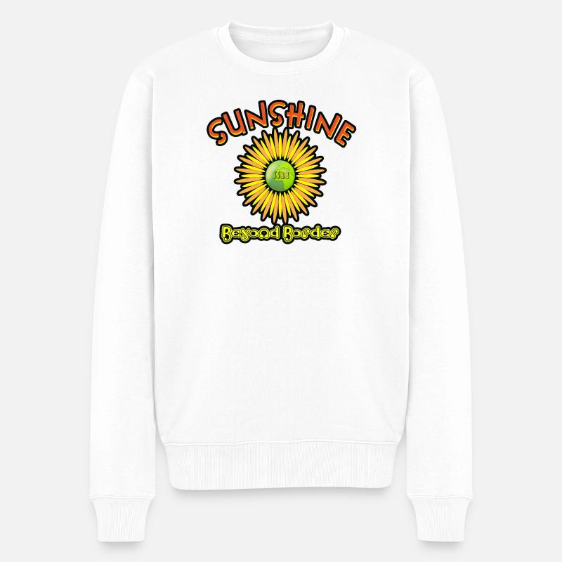 Sunshine Beyond Borders T-Shirt-Design - Männer Premium Bio Pullover - Weiß