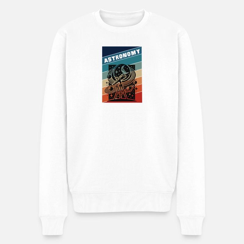 Astronomie Retro Style - Männer Premium Bio Pullover - Weiß