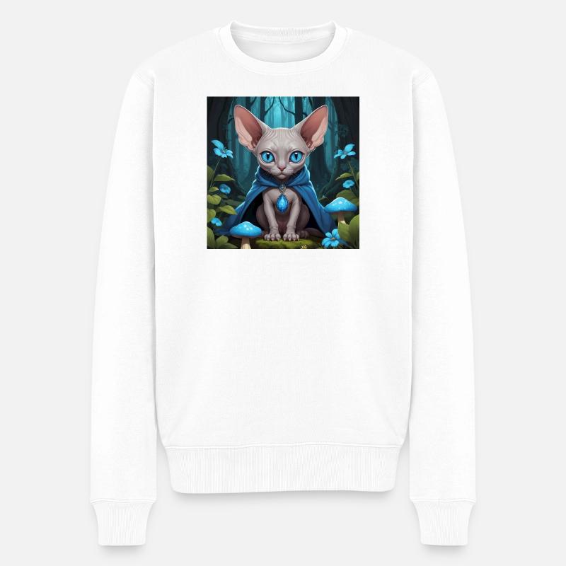 Goblin Sphynx - Männer Premium Bio Pullover - Weiß