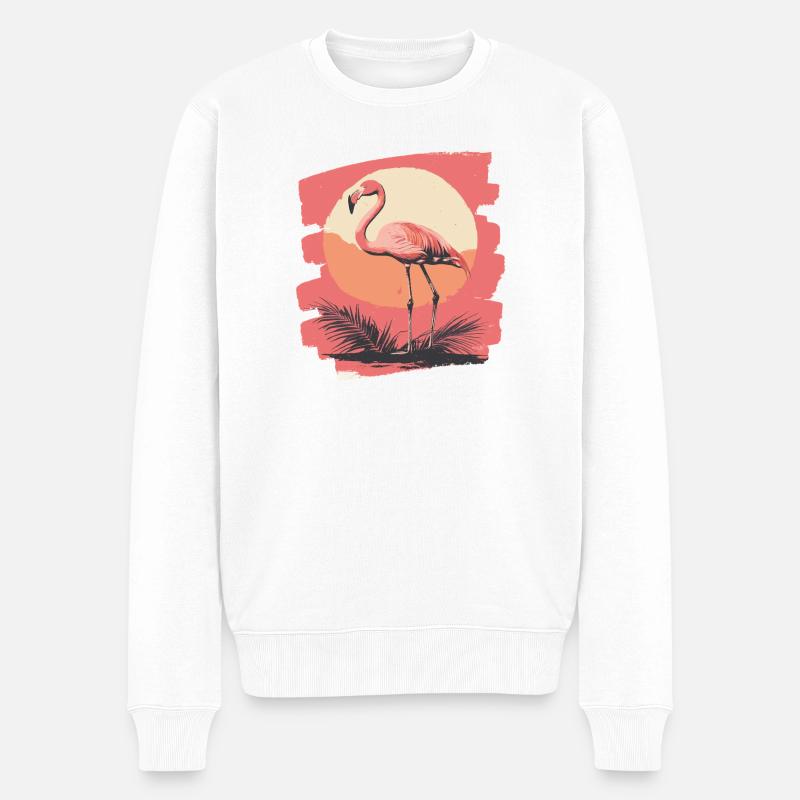 Flamingo - Männer Premium Bio Pullover - Weiß