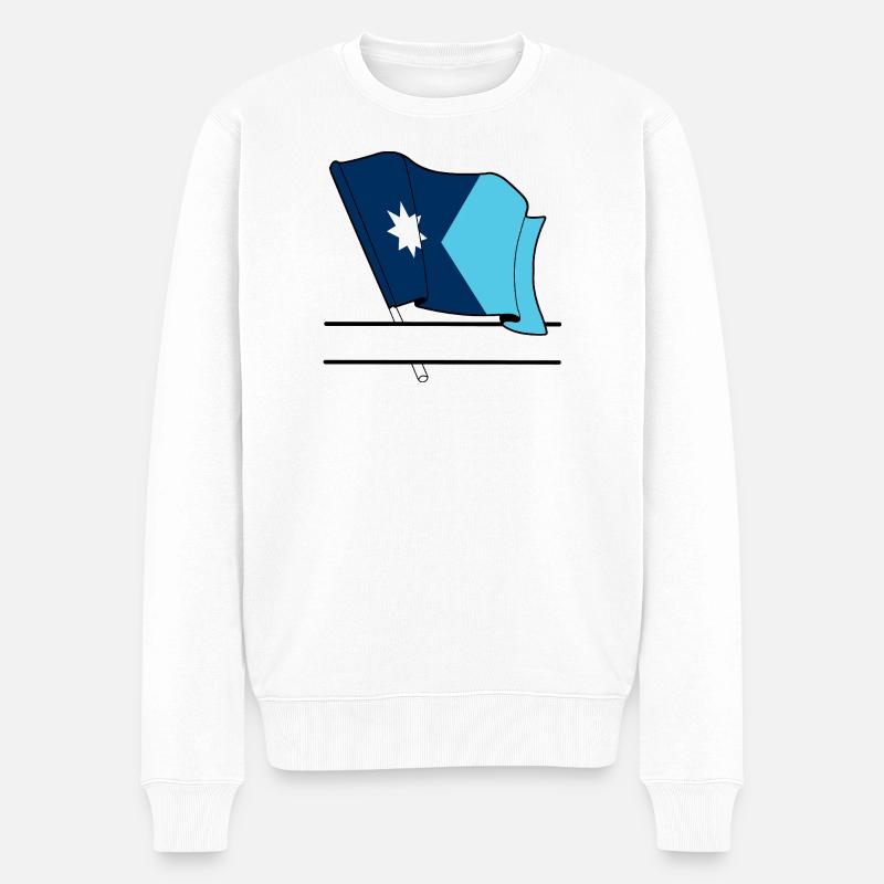 Drapeau Minnesota bannière de texte - Pull Premium bio Homme - blanc