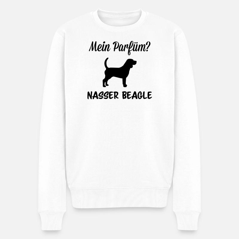 Parfüm nasser Beagle - Männer Premium Bio Pullover - Weiß
