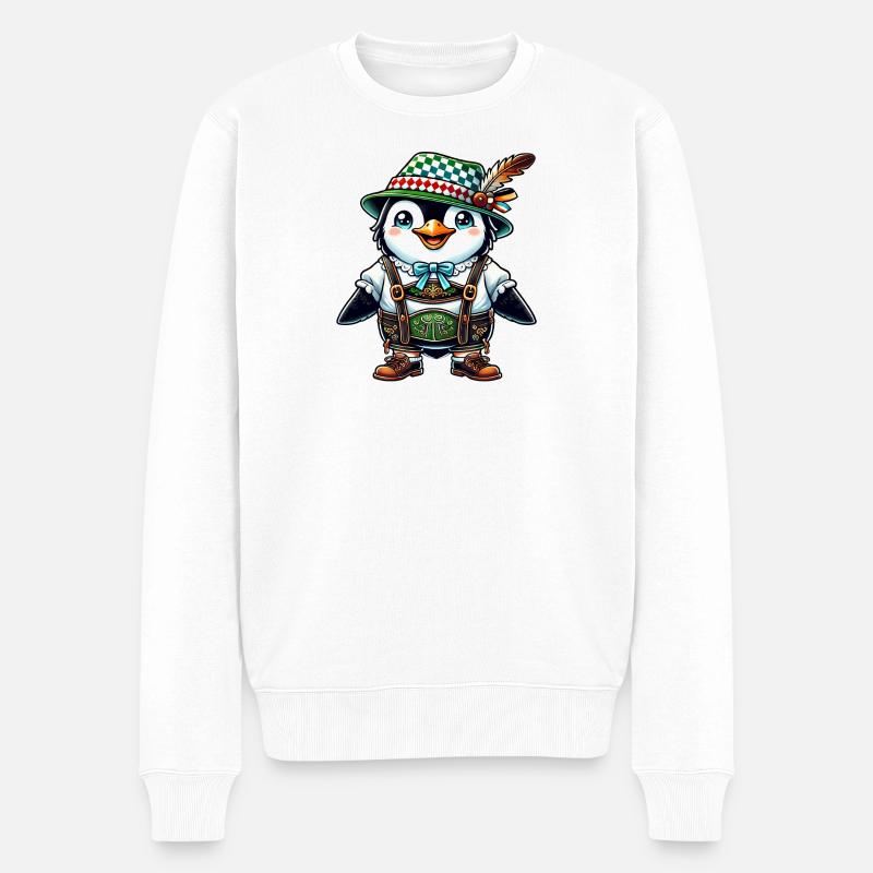 Bayerischer Pinguin - Männer Premium Bio Pullover - Weiß