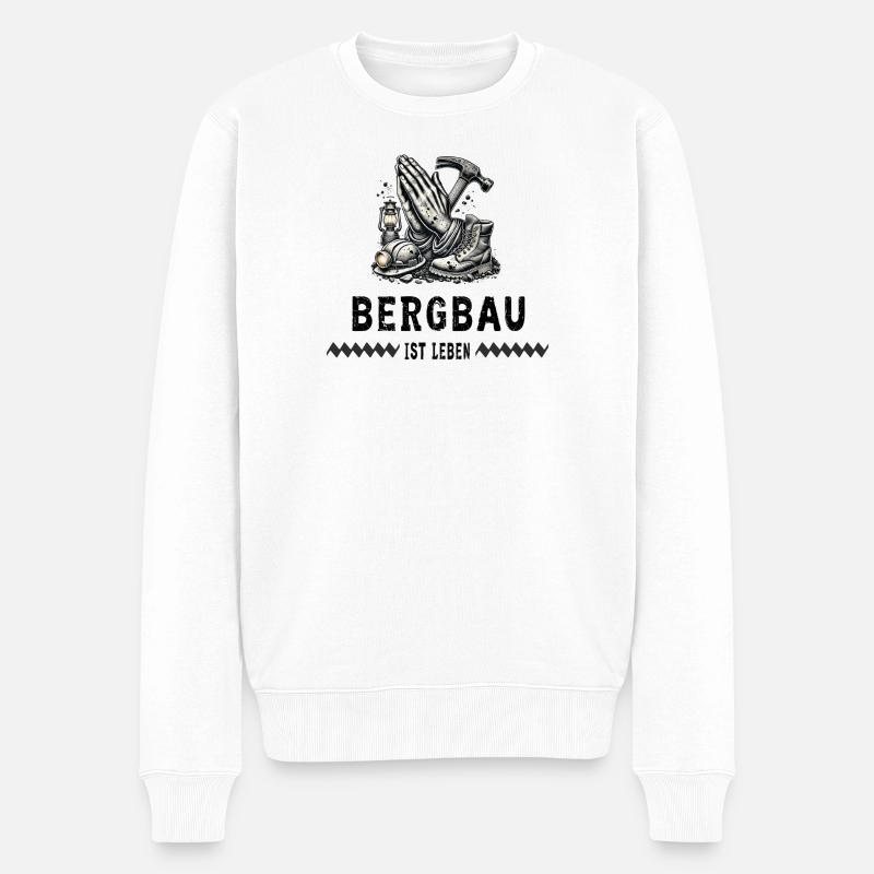 L’exploitation minière, c’est la vie - Pull Premium bio Homme - blanc