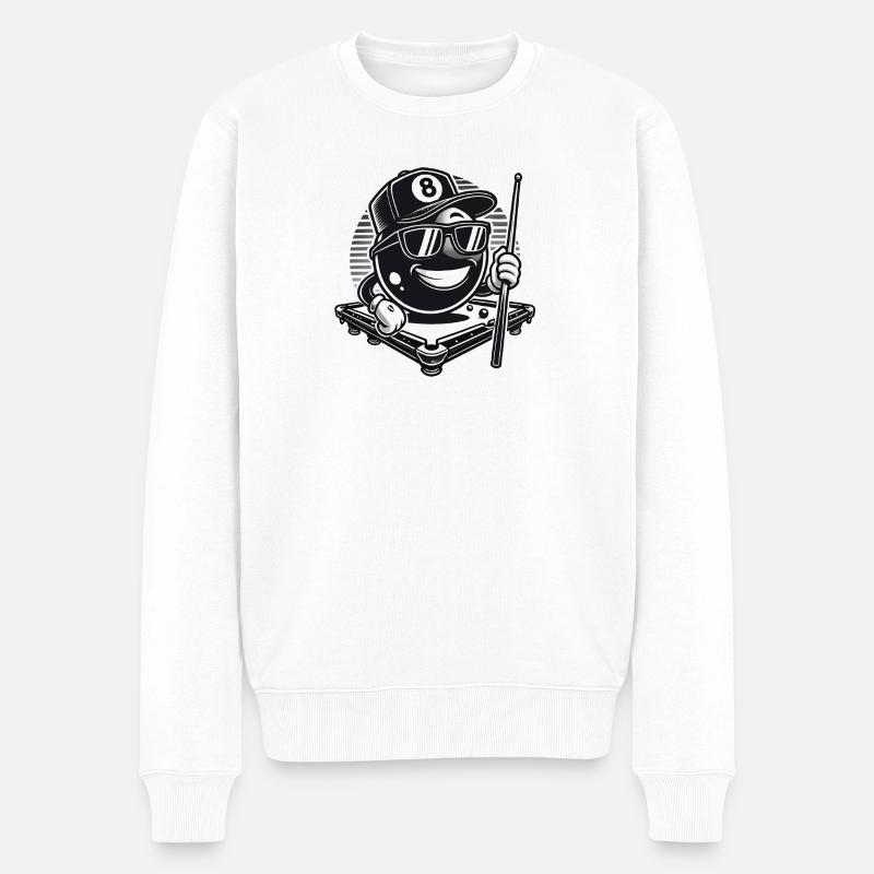 Billard 8-Ball Cool - Männer Premium Bio Pullover - Weiß