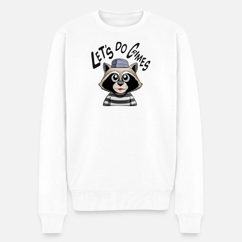 Faisons des crimes raton laveur - Pull Premium bio Homme - blanc