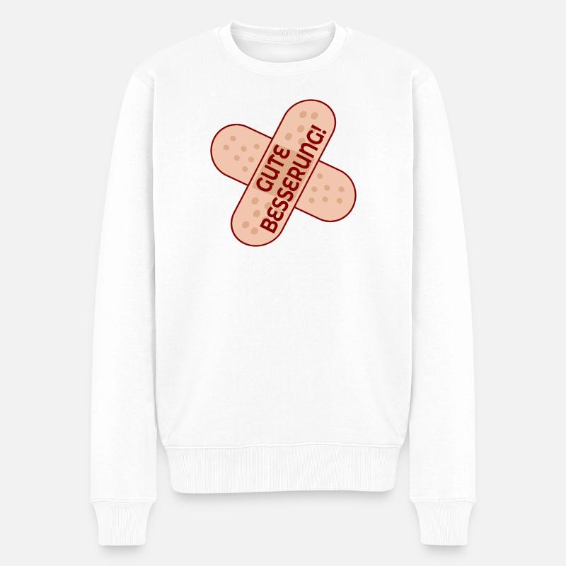 GUTE BESSERUNG PFLASTER - Männer Premium Bio Pullover - Weiß